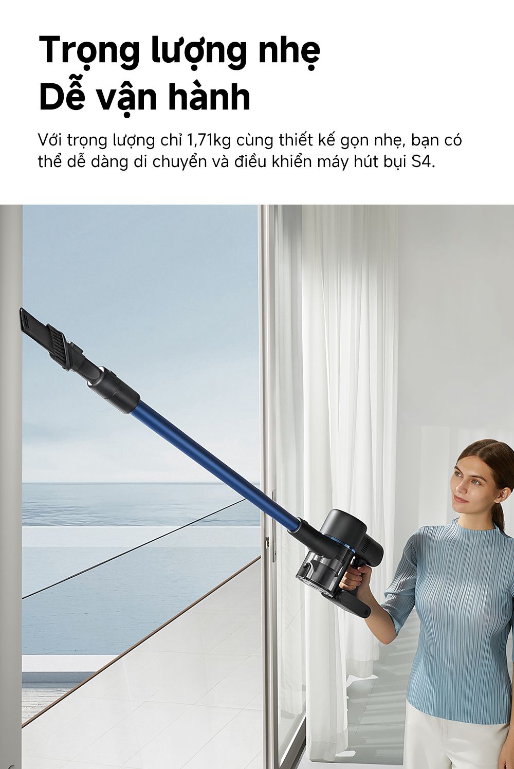 Máy hút bụi không dây MOVA S4 Detect trọng lượng nhẹ