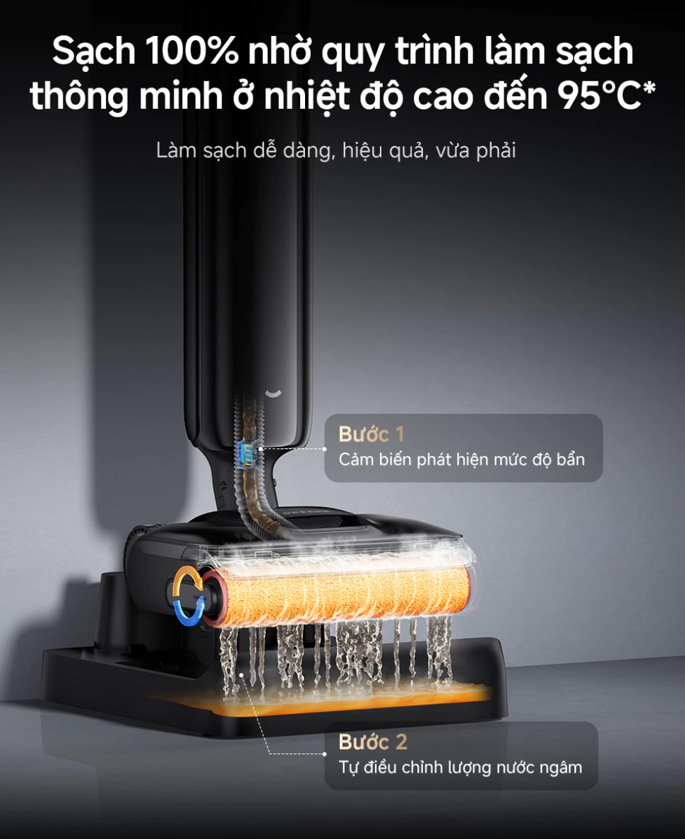 Dreame H16 FlexReach làm sạch cuộn lăn