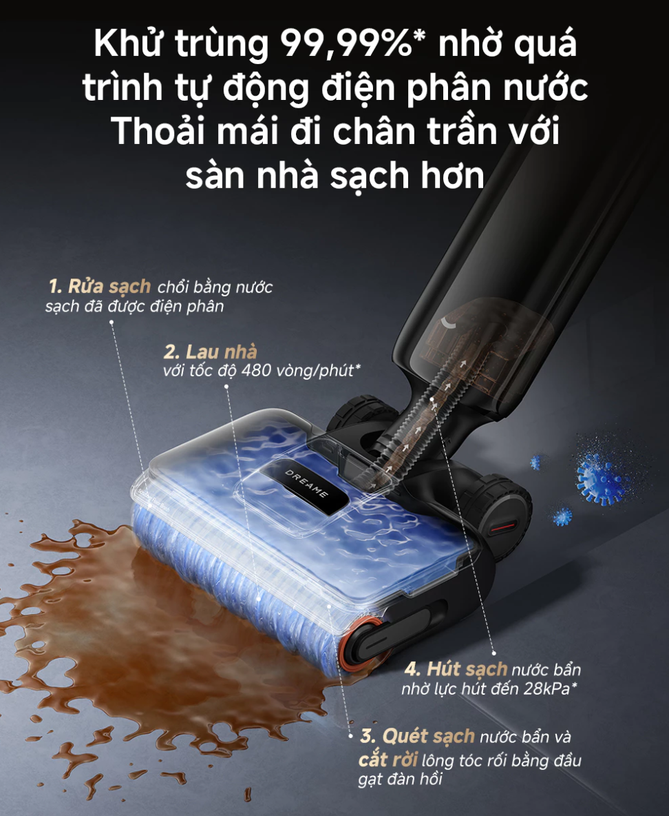 Dreame H16 FlexReach khử trùng