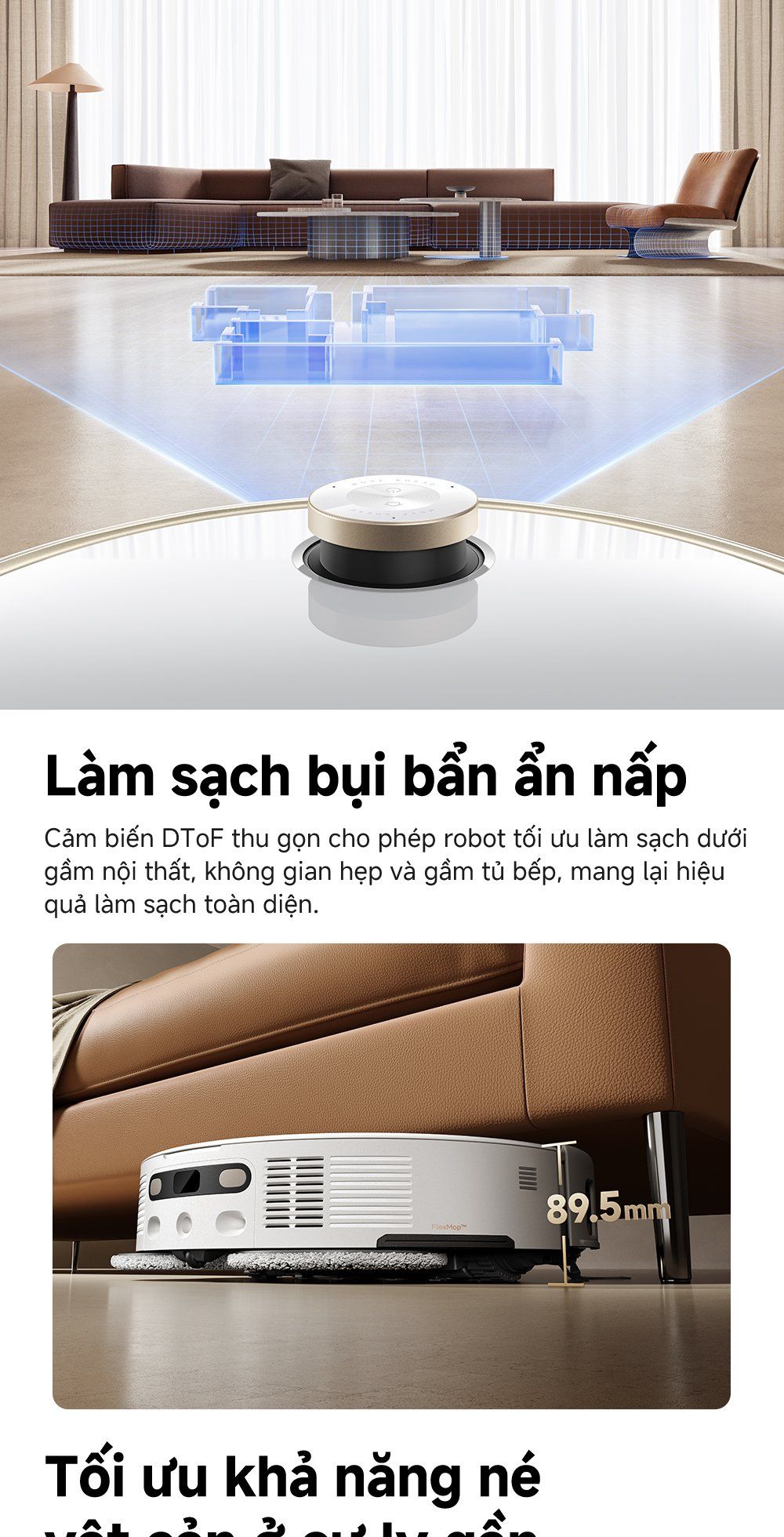 Robot hút bụi lau nhà thông minh MOVA V50 Ultra là sạch bụi bẩn mọi ngóc ngách