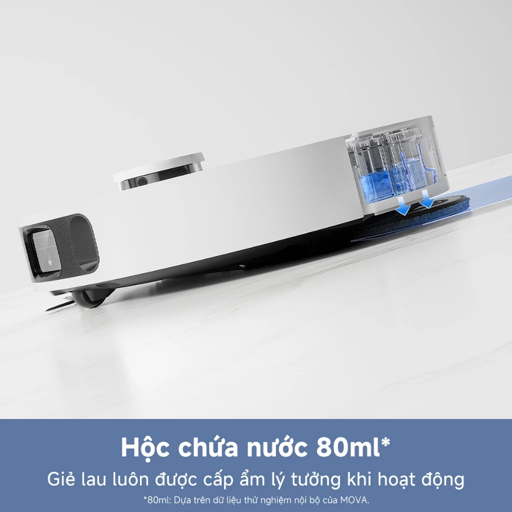 Robot hút bụi lau nhà thông minh MOVA E40 Ultra hộc chứa nước 80ml