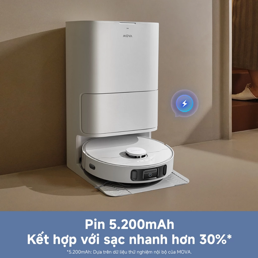 Robot hút bụi lau nhà thông minh MOVA E40 Ultra dung lượng pin bền bỉ