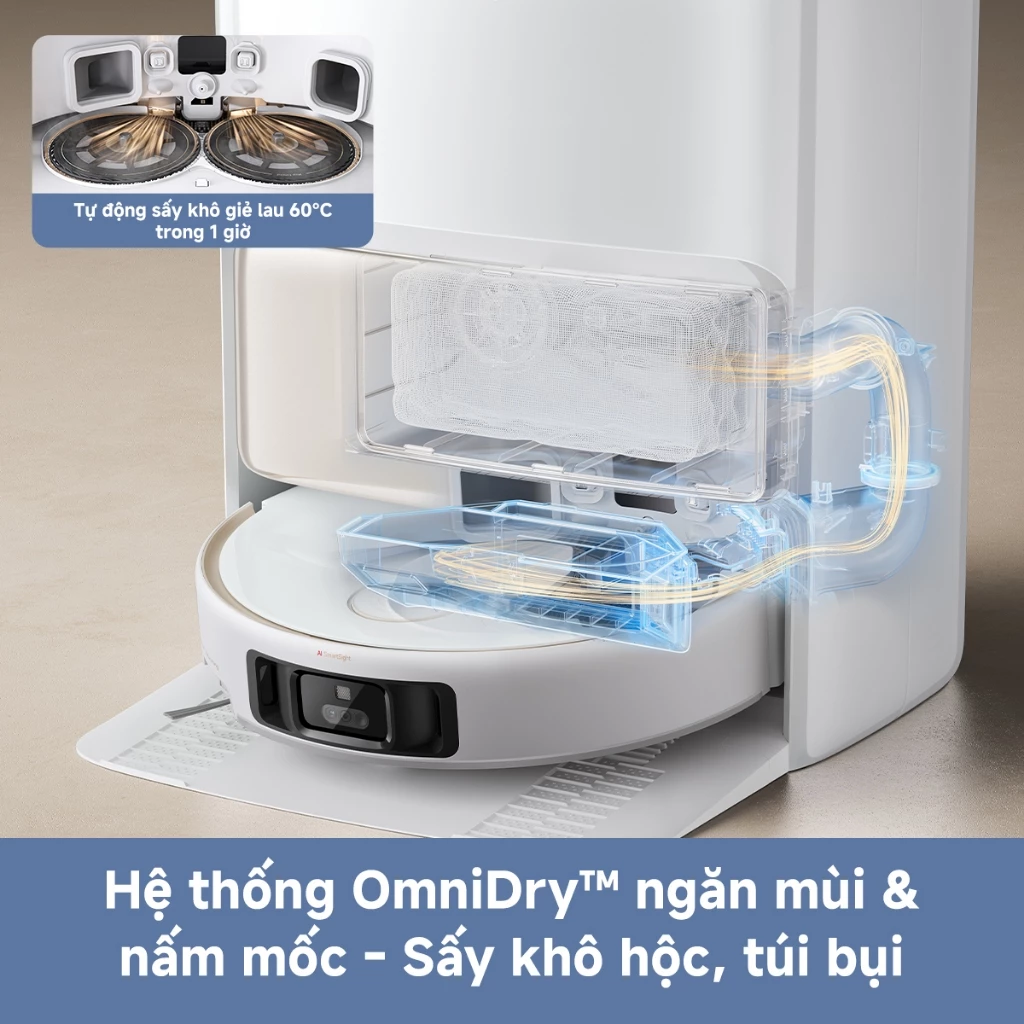 Robot hút bụi lau nhà thông minh Dreame Mova V50 Ultra hệ thống omidry