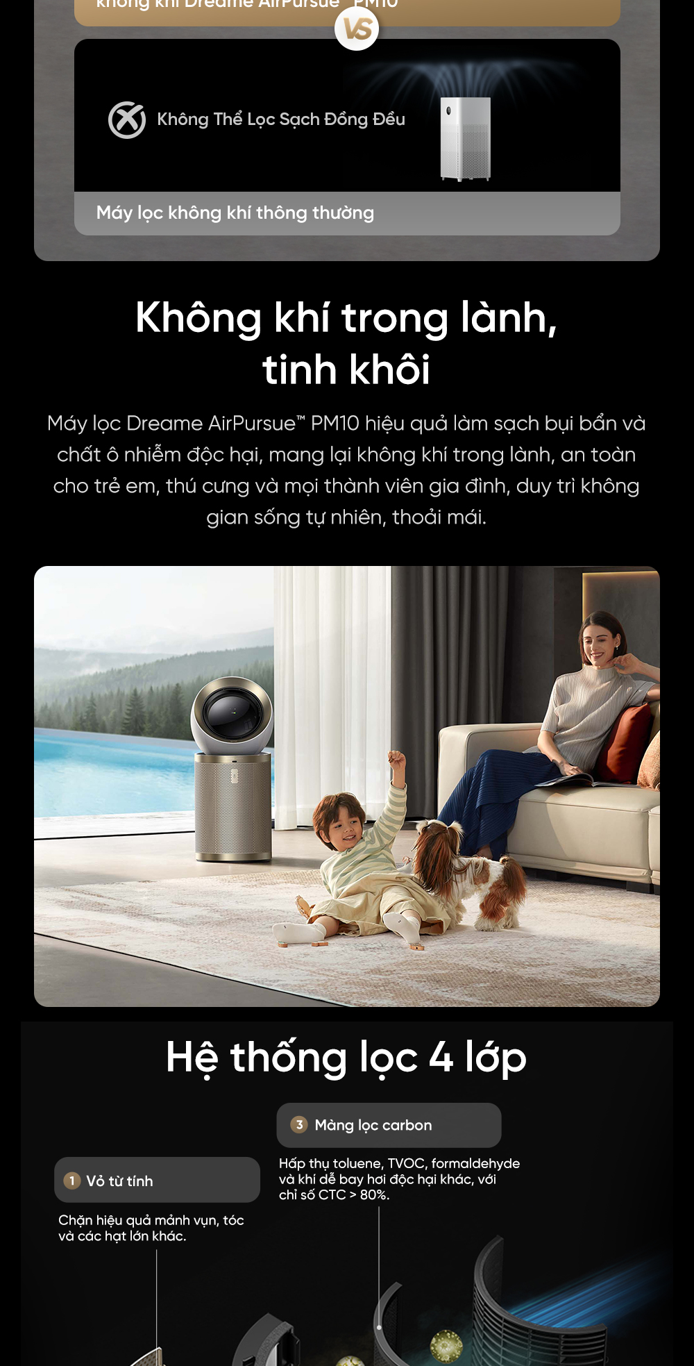 Máy lọc không khí Dreame PM10 độ ồn thấp