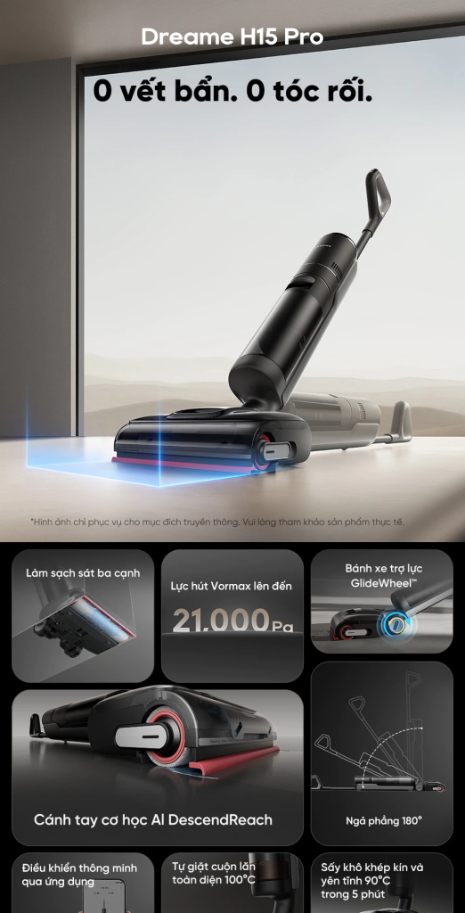 Máy hút bụi lau sàn thông minh Dreame H15 Pro