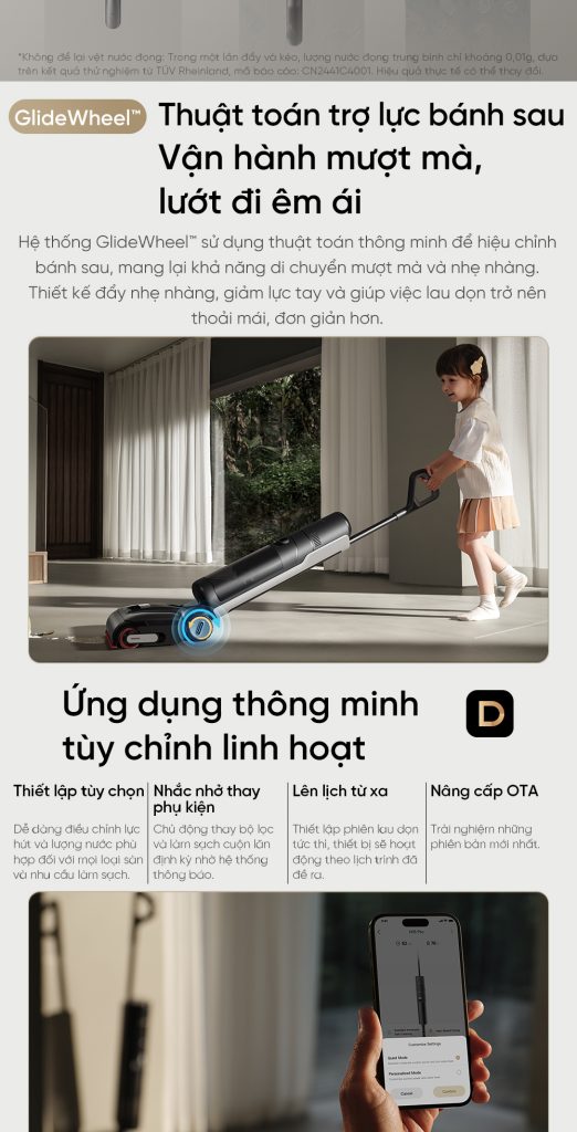 Máy hút bụi lau sàn thông minh Dreame H15 Pro ứng dụng thông minh