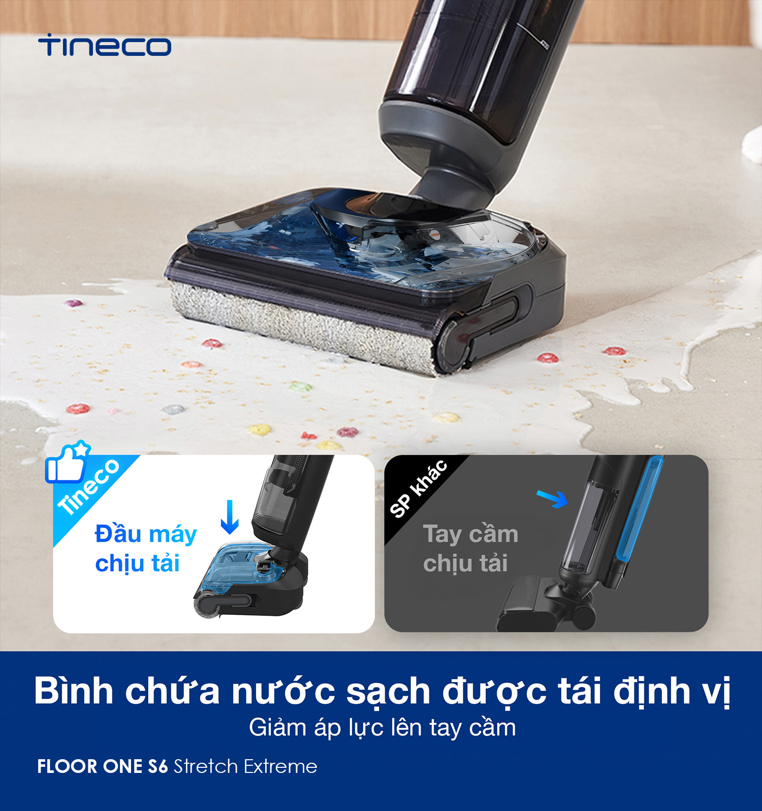 Tineco Floor One S6 Stretch Extreme b&igrave;nh chứa nước sạch