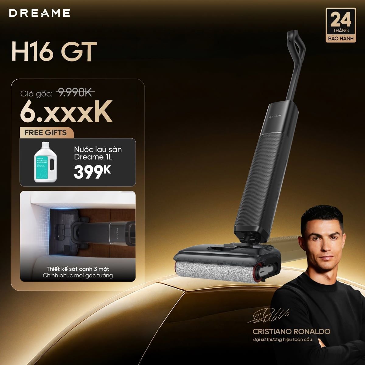 Máy hút bụi lau sàn khô & ướt H16 GT