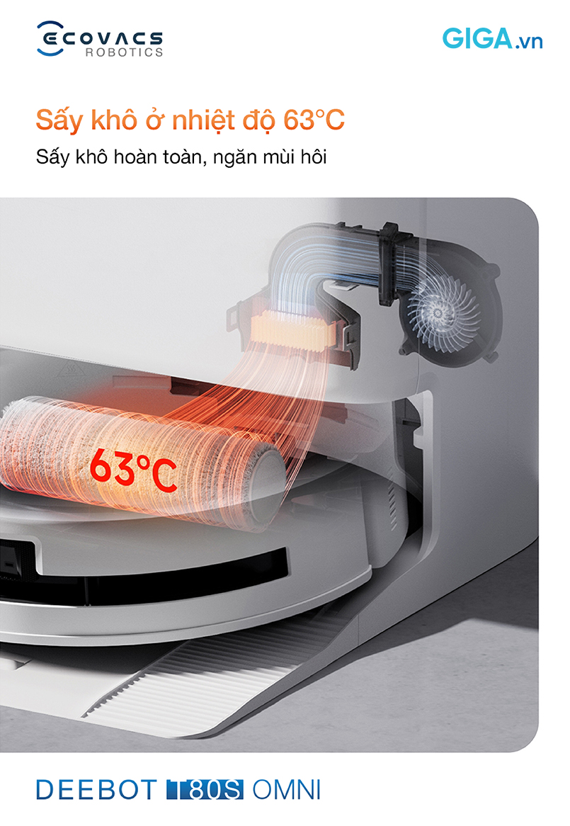 T80S với tính năng sấy khô ở 63°C