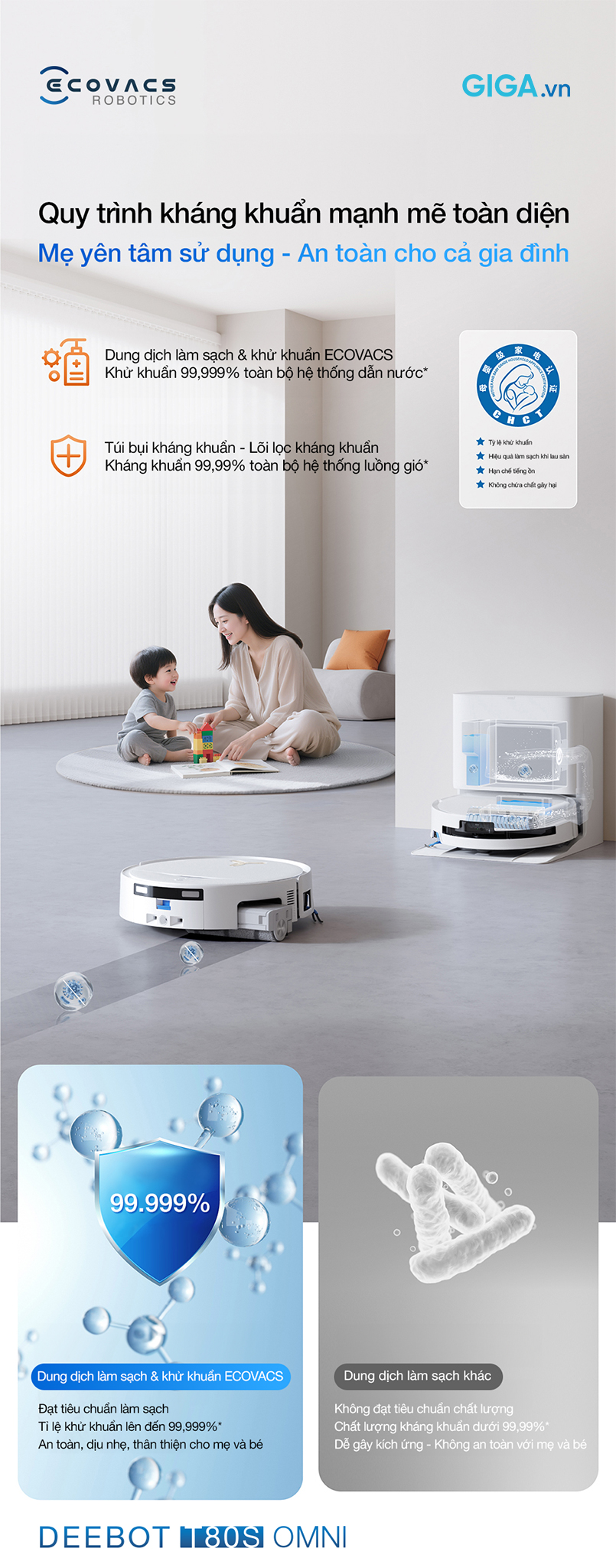 T80S Omni kháng khuẩn mạnh mẽ toàn diện