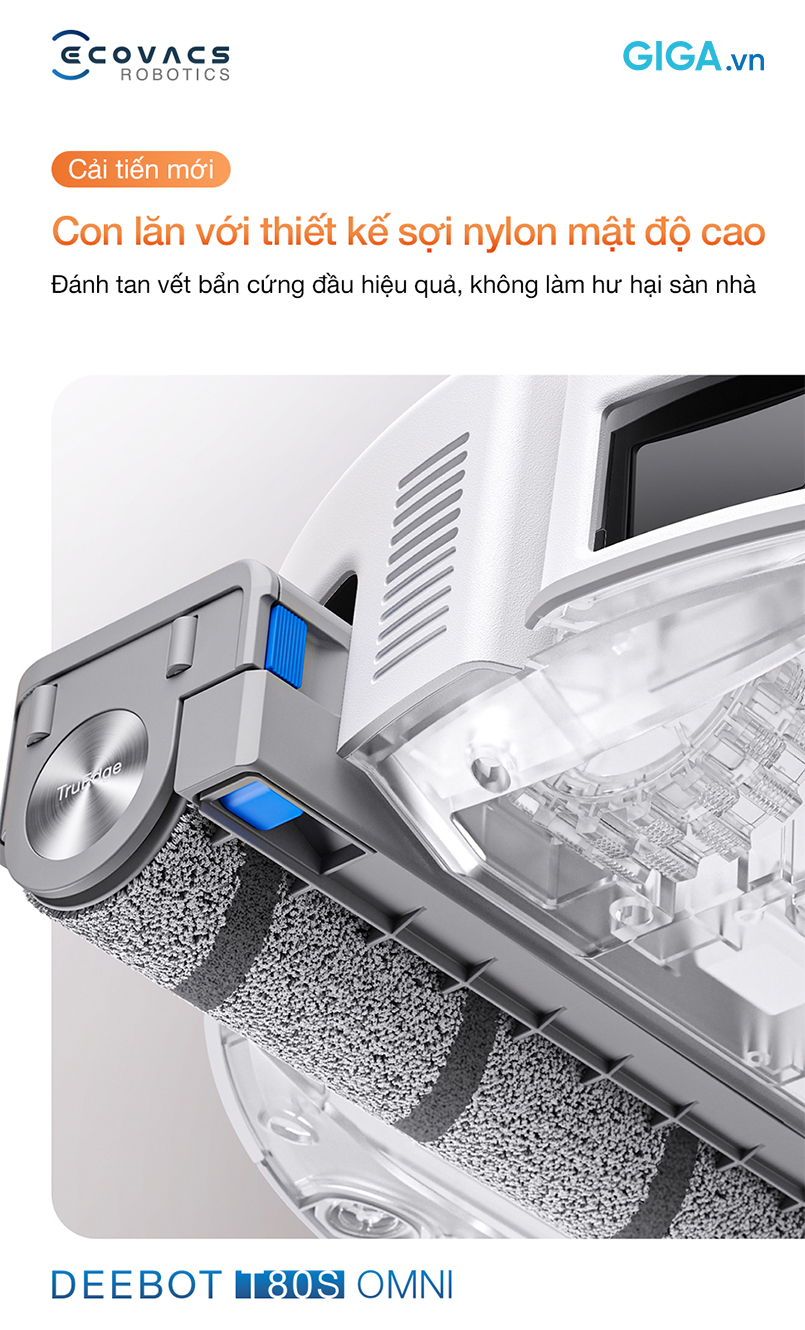 Deebot T80S Omni tích hợp công nghệ lau OZMO ROLLER 2.0