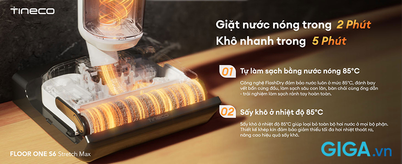 S6 Stretch Max sở hữu hệ thống tự động làm sạch FlashDry.