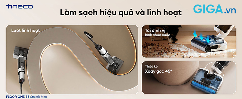Máy hút bụi lau sàn S6 Stretch Max được thiết kế nhằm mang lại trải nghiệm làm sạch dễ dàng và linh hoạt.
