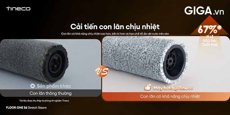 Máy hút bụi lau sàn Tineco ONE S6 Stretch Steam chổi lăn chổi chịu nhiệt thế hệ mới
