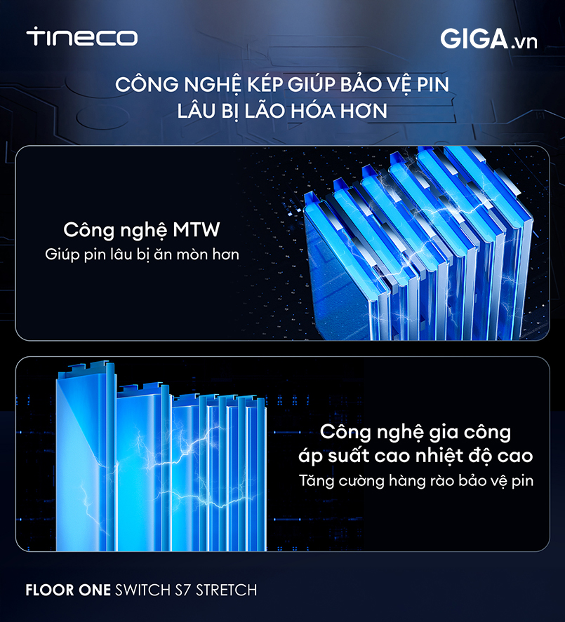 One Switch S7 Stretch được trang bị pin mềm dạng túi, tuổi thọ cao.