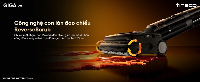 máy hút bụi lau sàn Floor One Switch S7 Steam trang bị công nghệ ReverseScrub tiên tiến