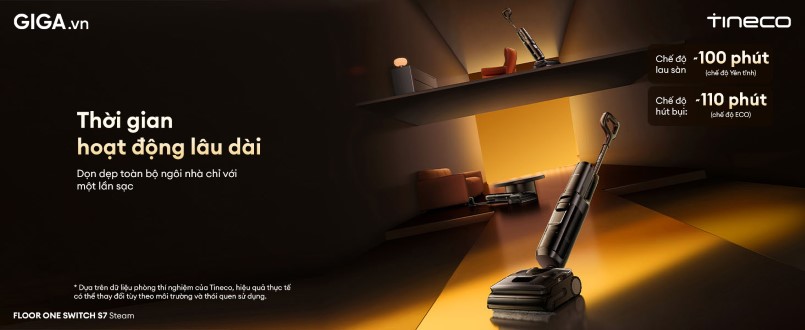 máy hút bụi cầm tay Tineco Floor One Switch S7 Steam làm sạch toàn bộ ngôi nhà chỉ với một lần sạc đầy