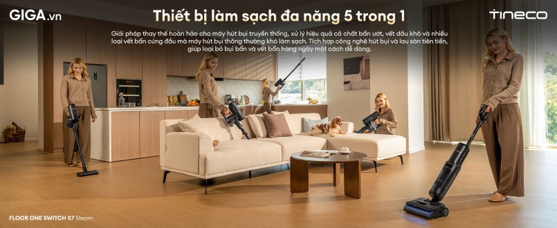 máy hút bụi lau sàn Tineco Floor One Switch S7 Steam làm sạch đa năng 5 trong 1