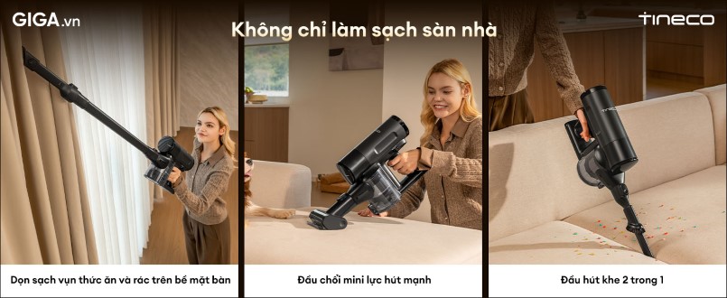 máy hút bụi Tineco Floor One Switch S7 Steam trang bị đa phụ kiện đi kèm