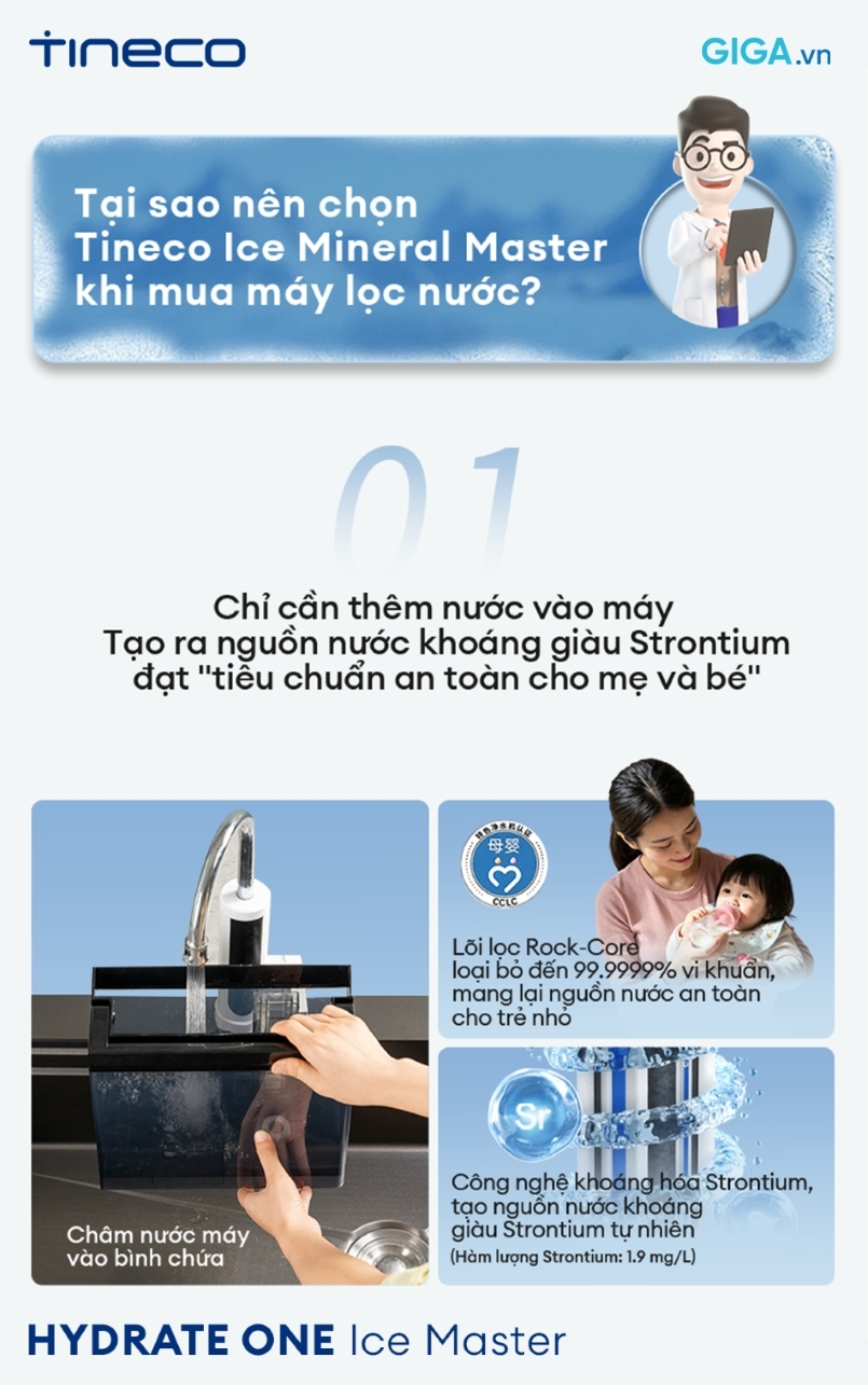 Máy lọc nước Tineco HYDRATE ONE Ice Master sở hữu công nghệ tích hợp 5 trong 1 đột phá