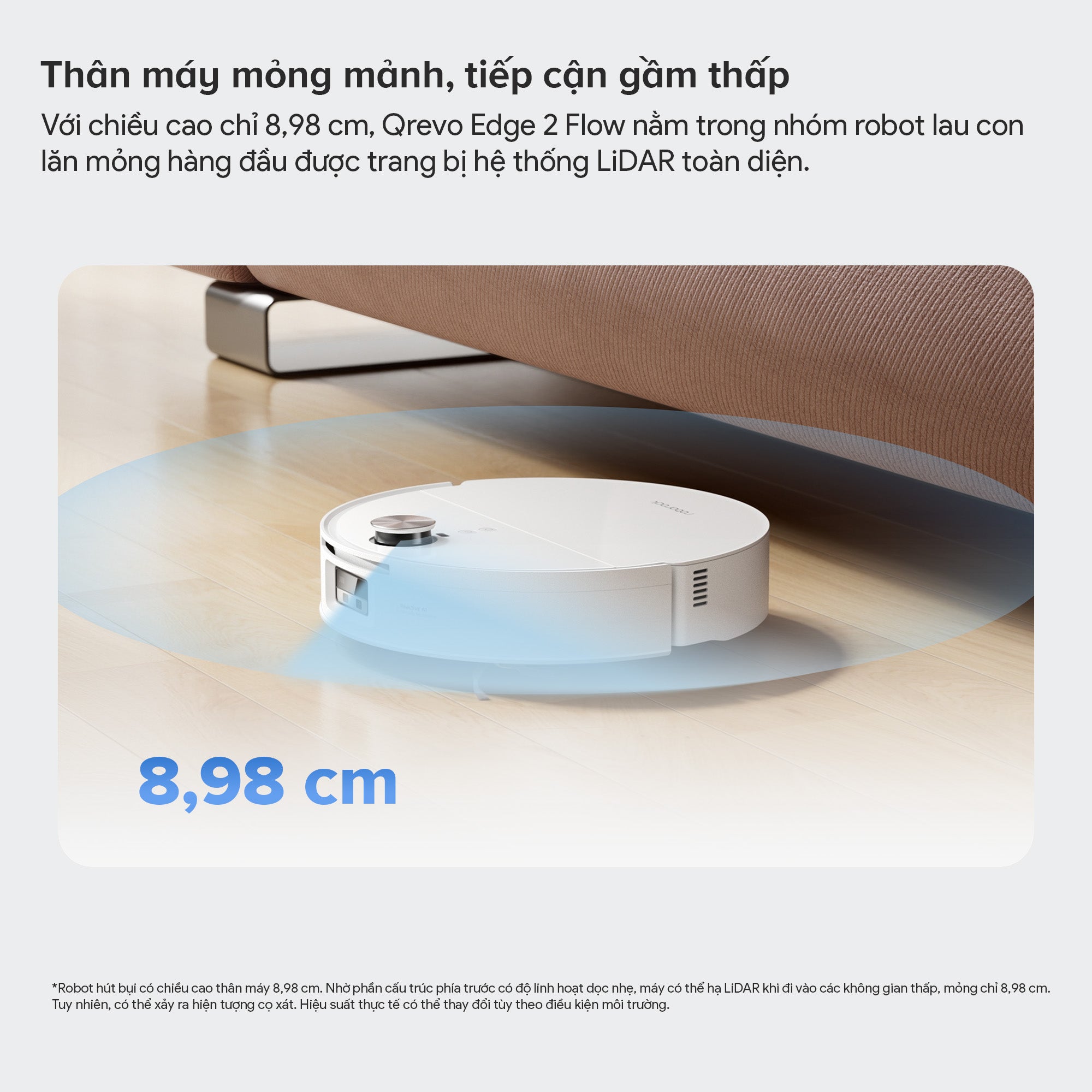 Thân máy mỏng mảnh, tiếp cận gầm thấp